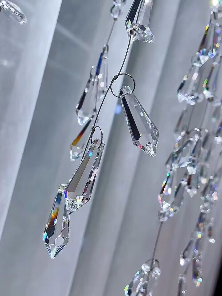 Modern Waterfall Tassel Crystal Chandelier for Dining & Kitchen
