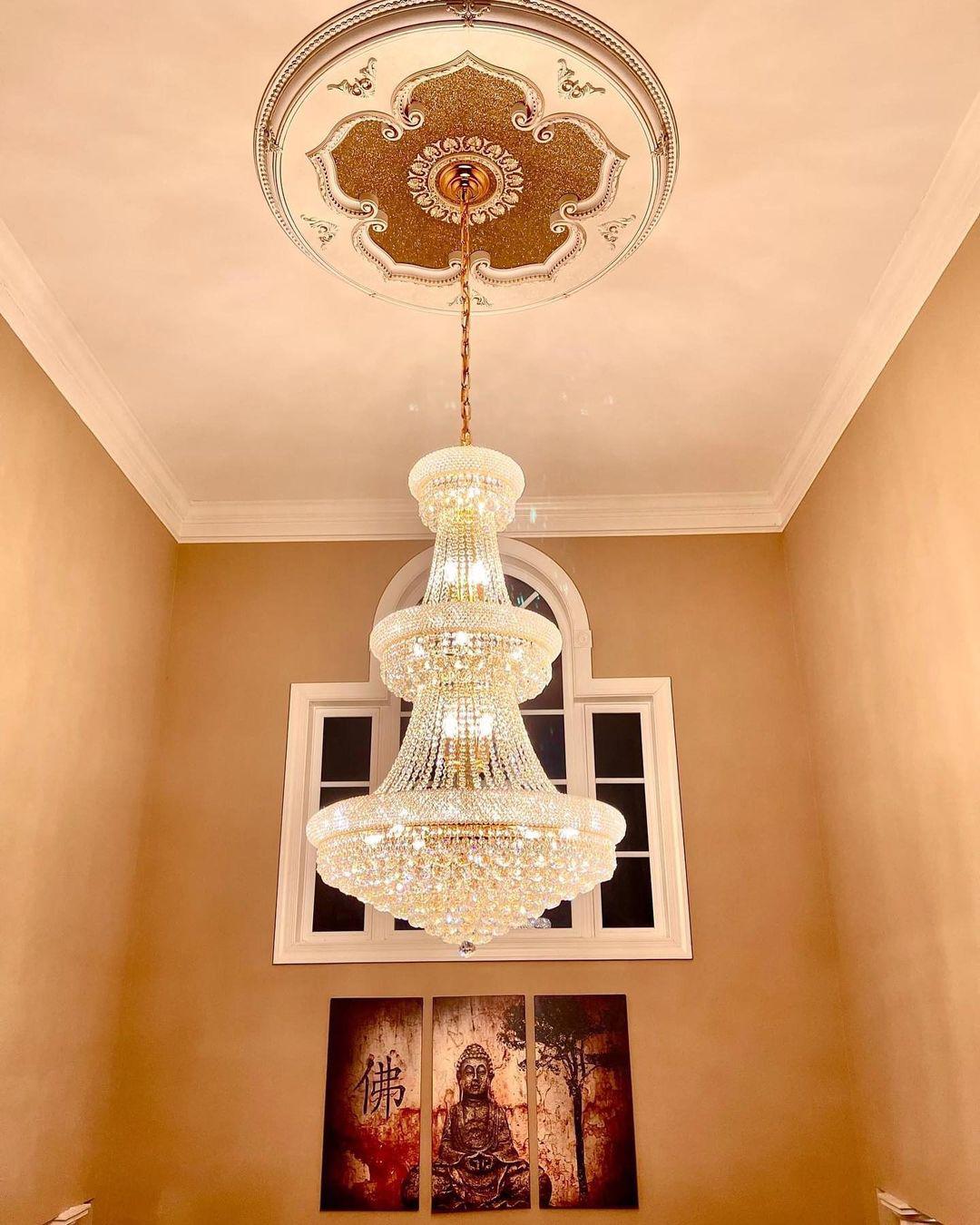 Luxury Crystal Chandelier for Grand Villa Hall and Duplex Staircase Lighting