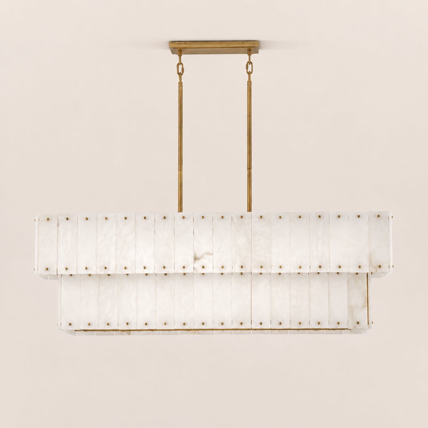 Simona Alabaster Linear 2-Tier Chandelier