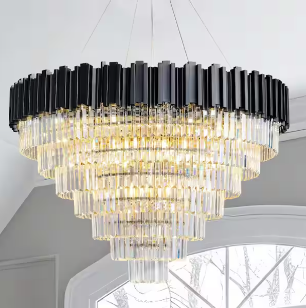 Modern Chrome Crystal Chandelier