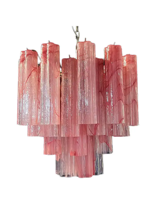 36-Tube Alabaster Chandelier, Pink