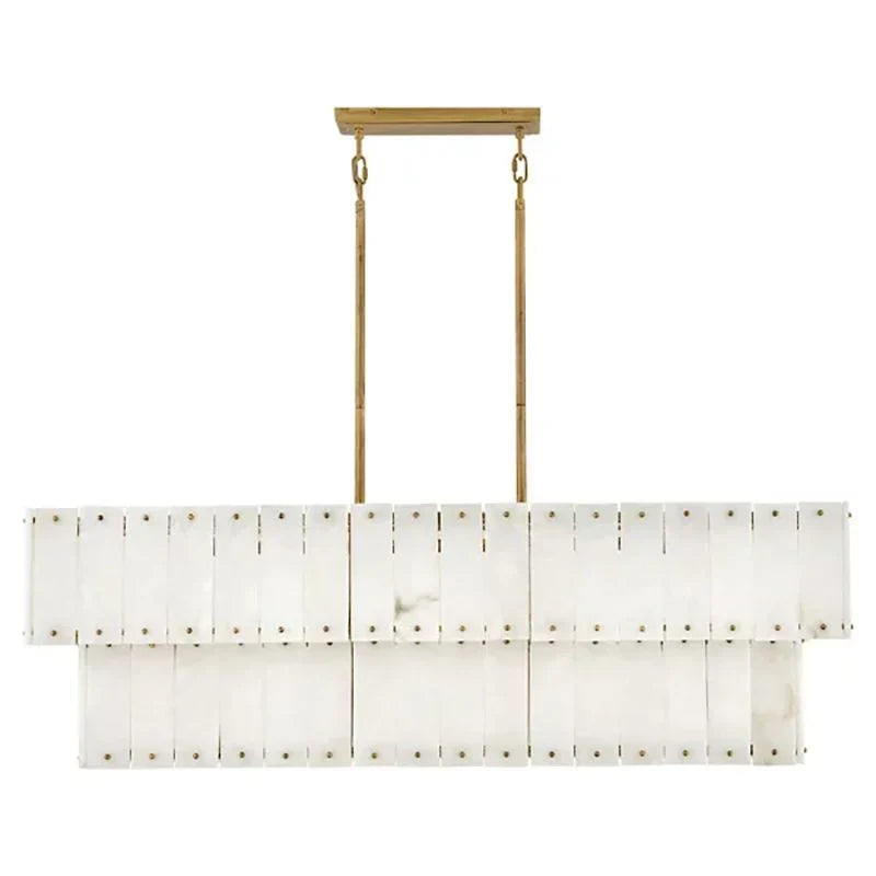 Simona Alabaster Linear 2-Tier Chandelier