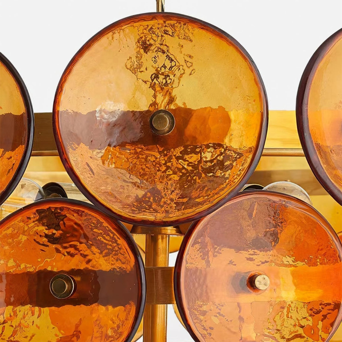 Solaris Amber Glass Disc Chandelier