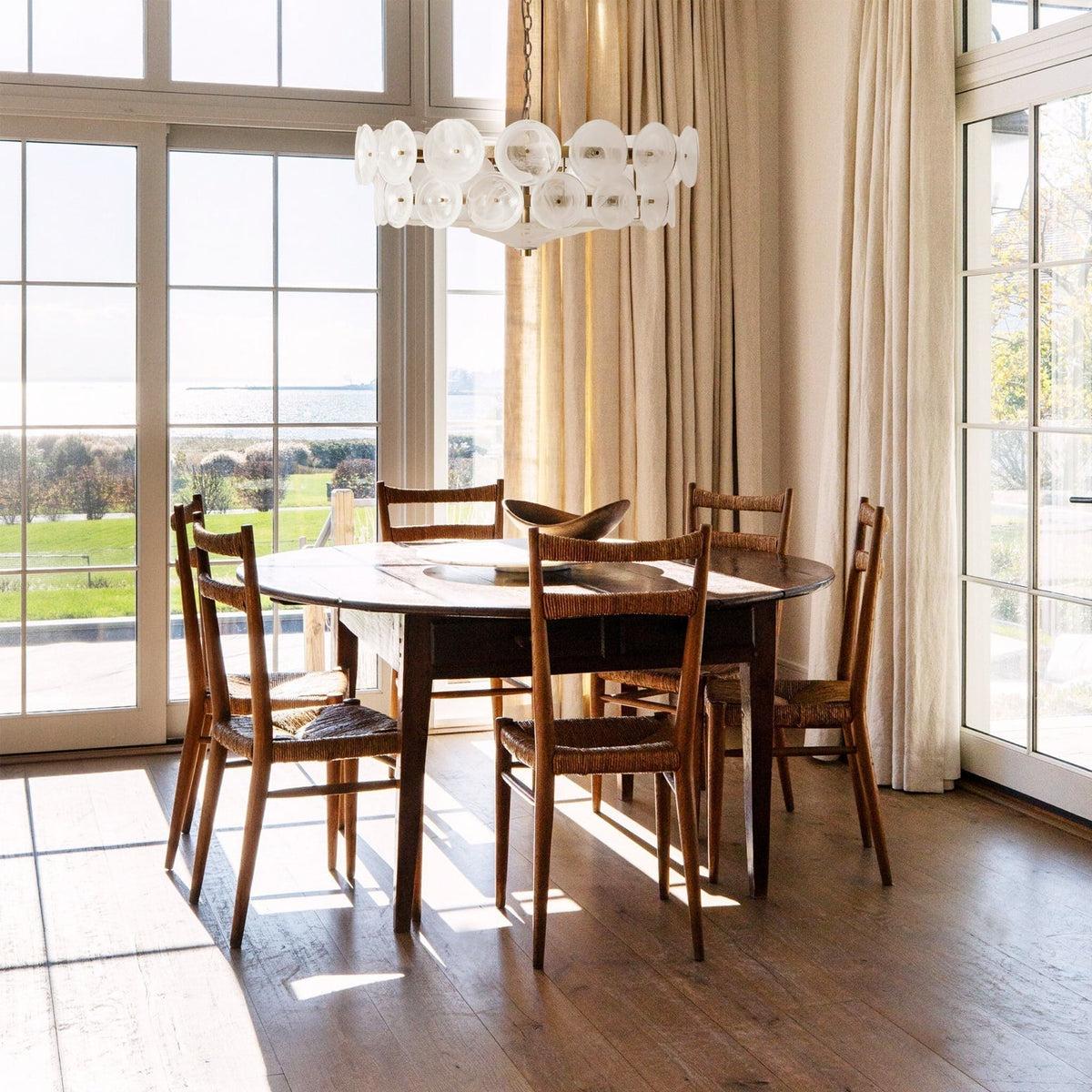 Solaris Amber Glass Disc Chandelier