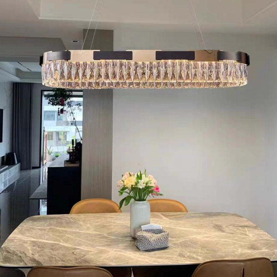 New Designer Recommended Modern Light Luxury Round/Oval Crystal Chandelier for Living Room/Dining Room
