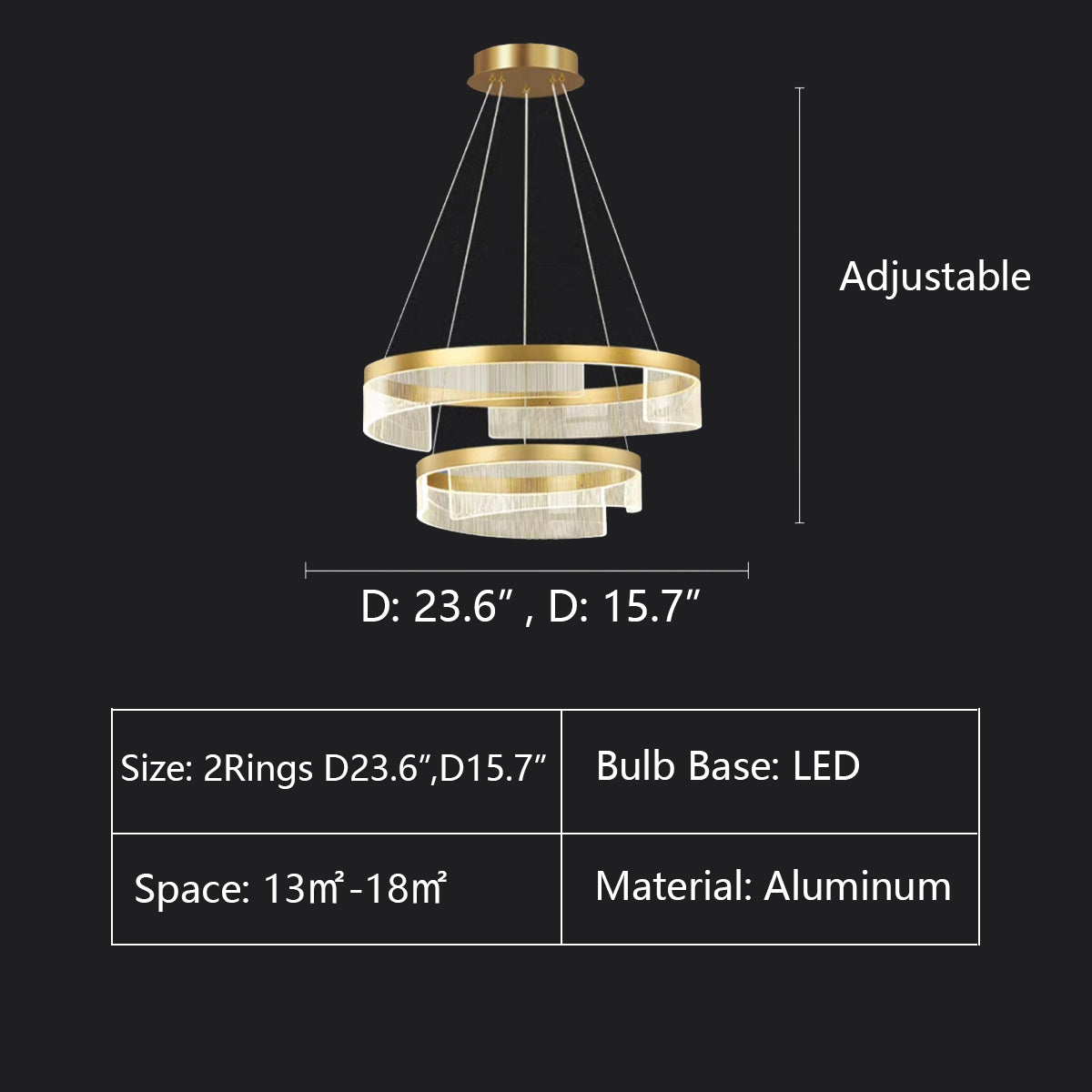 Designer Recommended Modern Simple Ring Round Acrylic Chandelier for Living Room/Bedroom/Dining Room