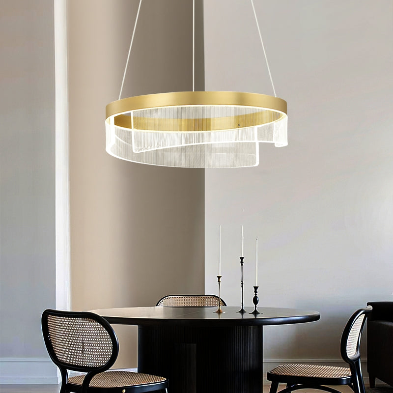 Designer Recommended Modern Simple Ring Round Acrylic Chandelier for Living Room/Bedroom/Dining Room