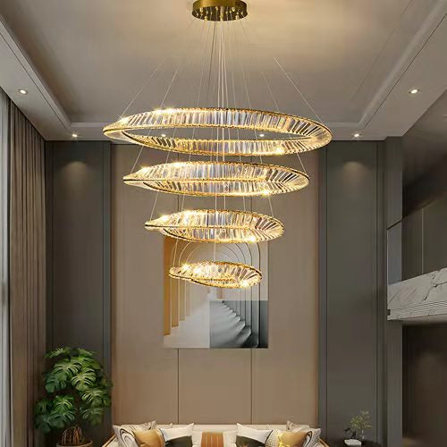 1/2/3-Ring Crystal Chandelier