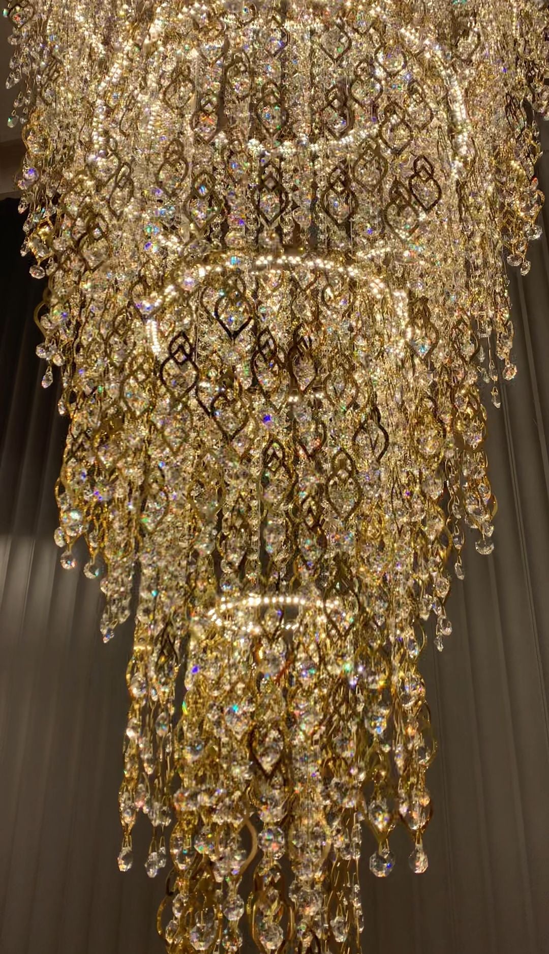 Modern Round 5-Layer Crystal Tassel Chandelier
