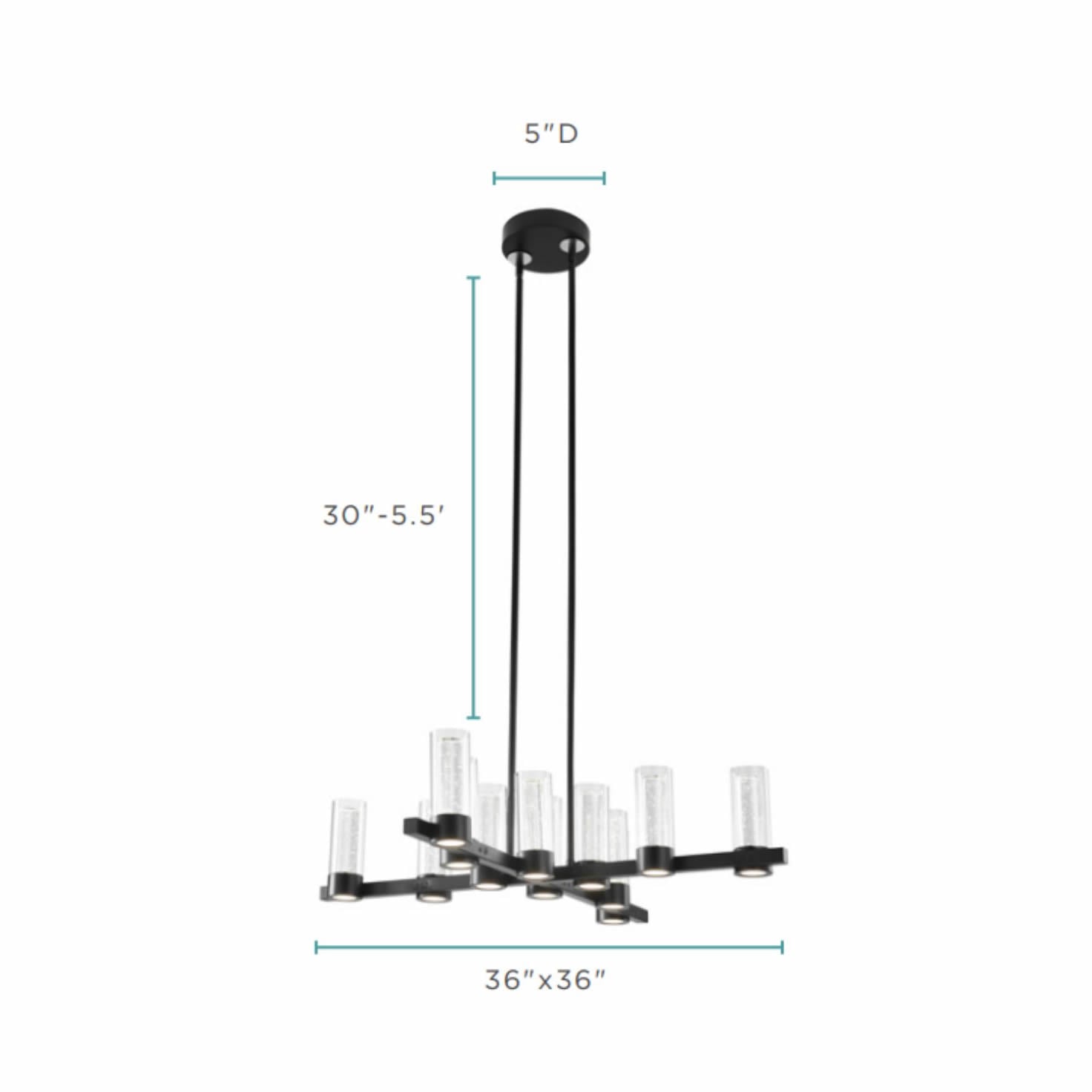 Victory 12 Light Chandelier // Matte Black