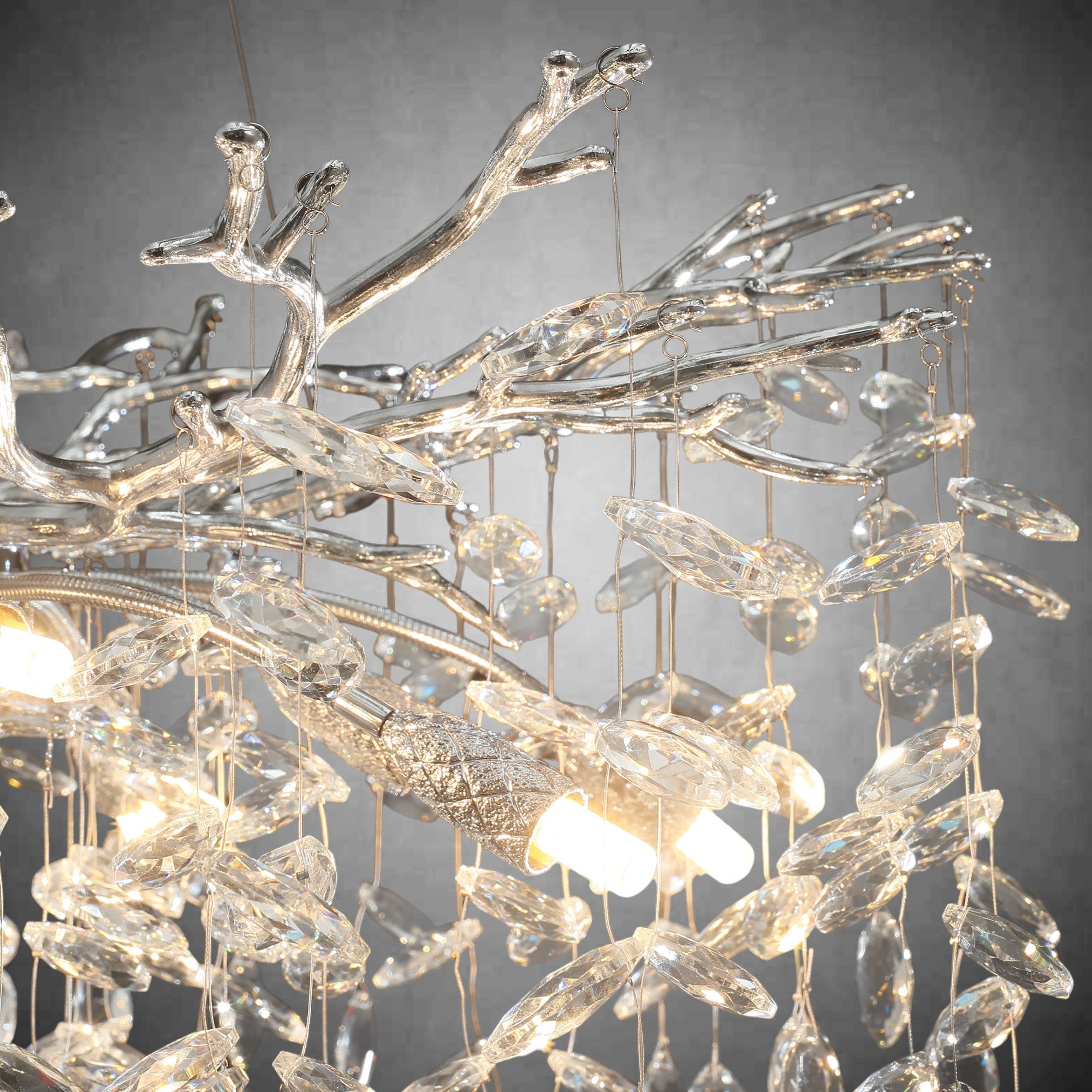 Modern Gold Tree Branch Crystal Chandelier