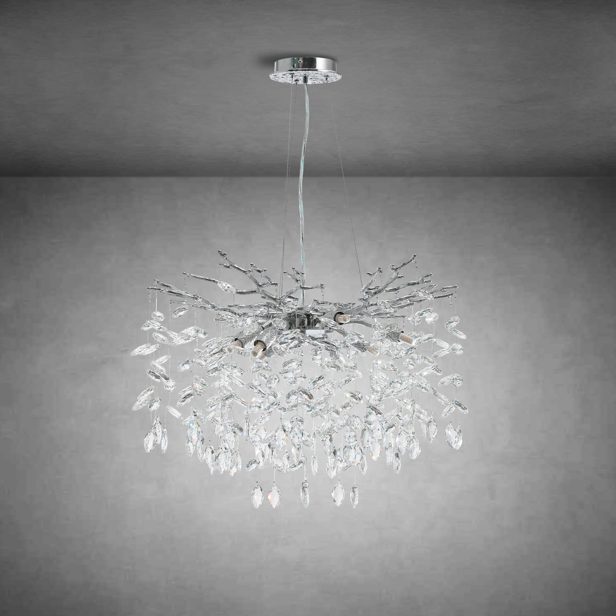 Modern Gold Tree Branch Crystal Chandelier