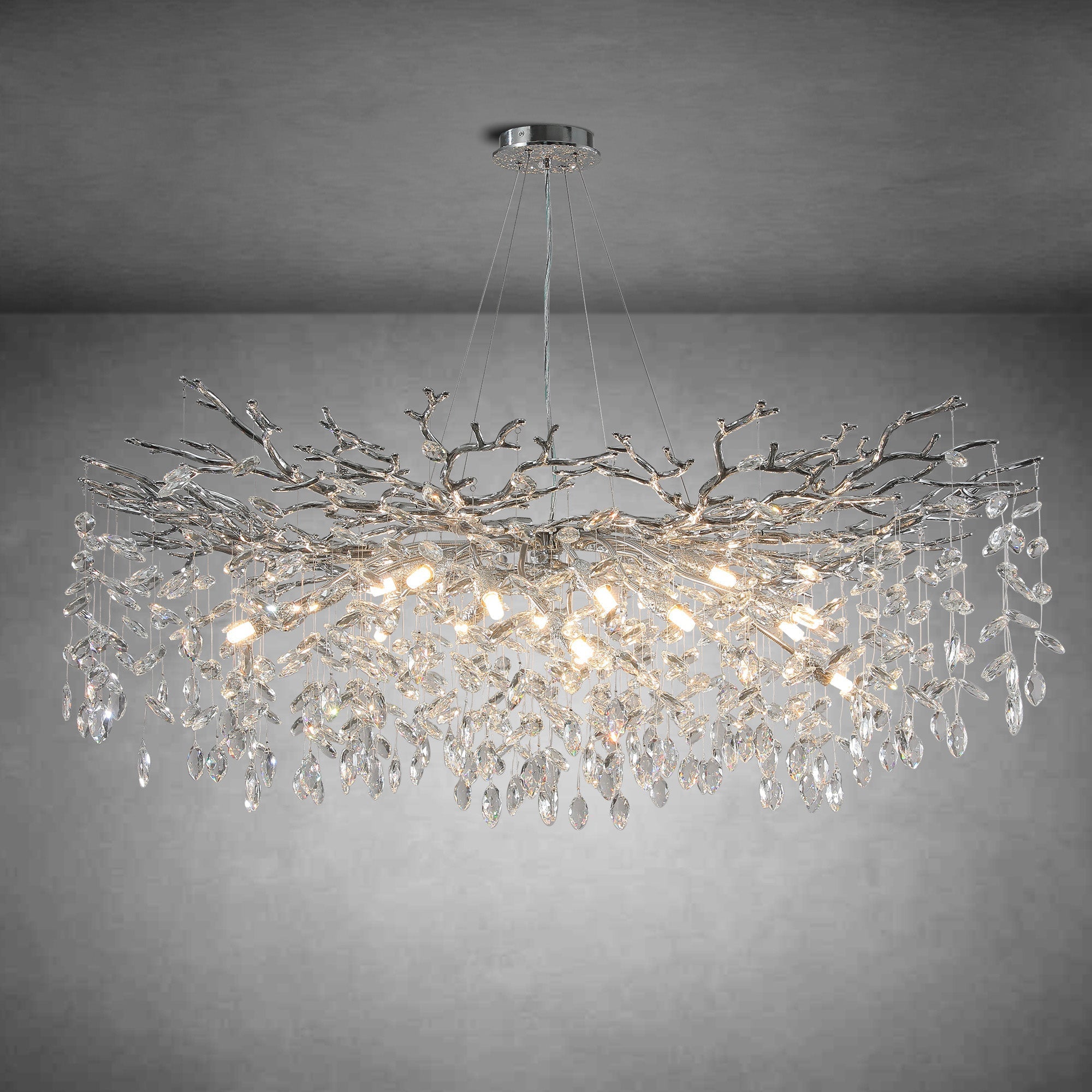 Modern Gold Tree Branch Crystal Chandelier
