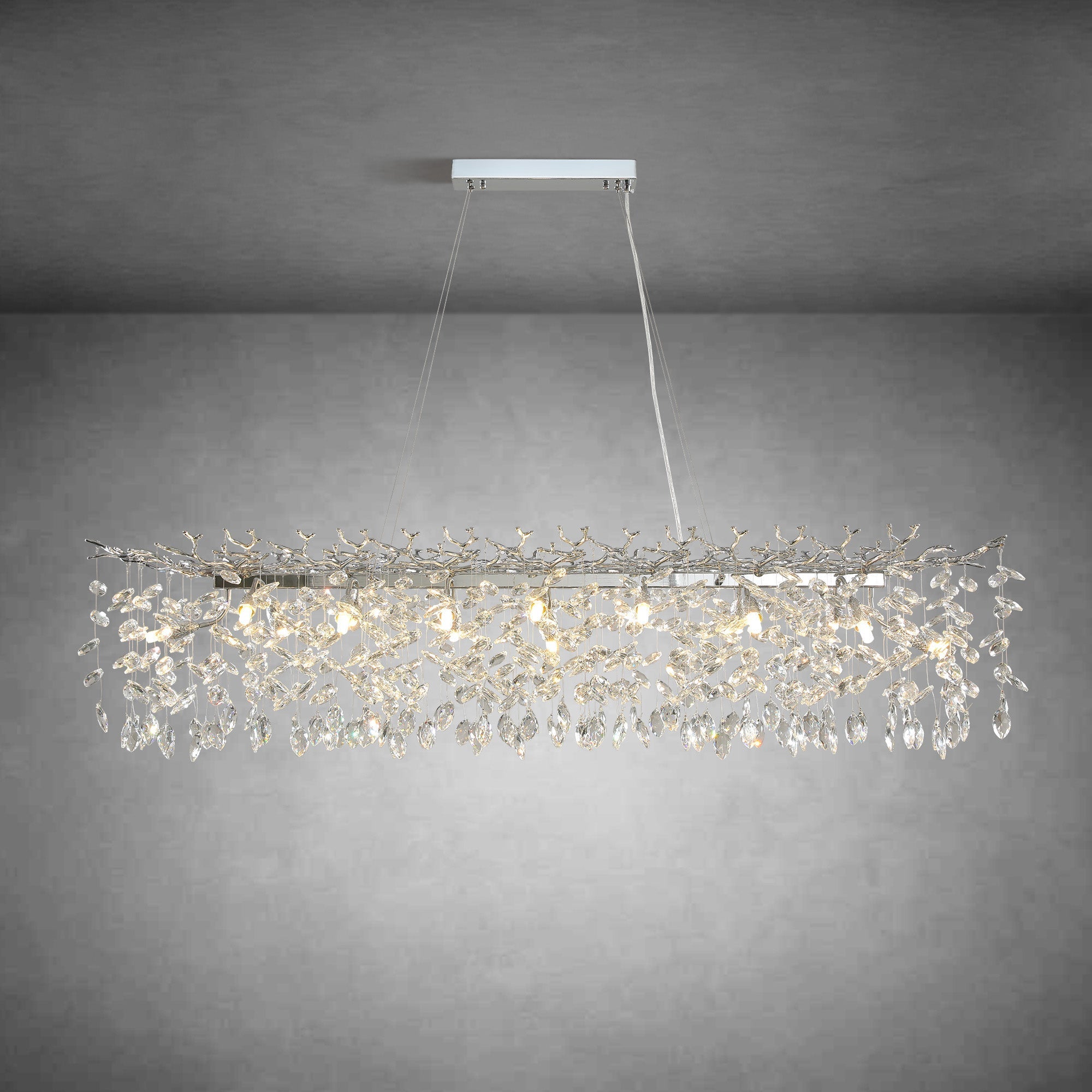 Modern Gold Tree Branch Crystal Chandelier