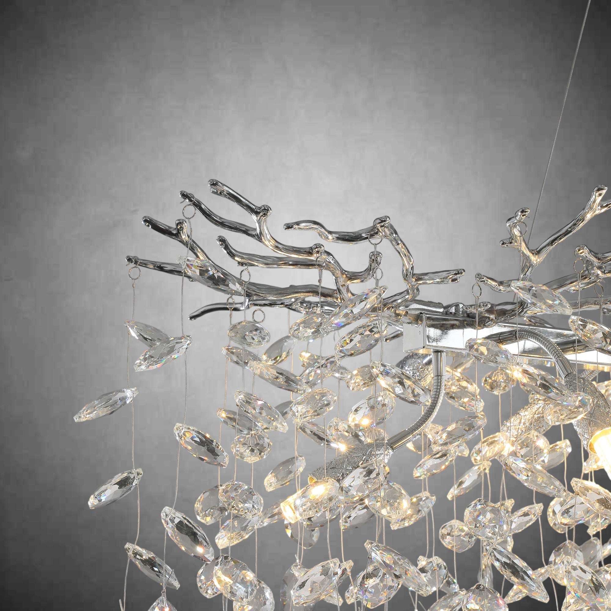 Modern Gold Tree Branch Crystal Chandelier