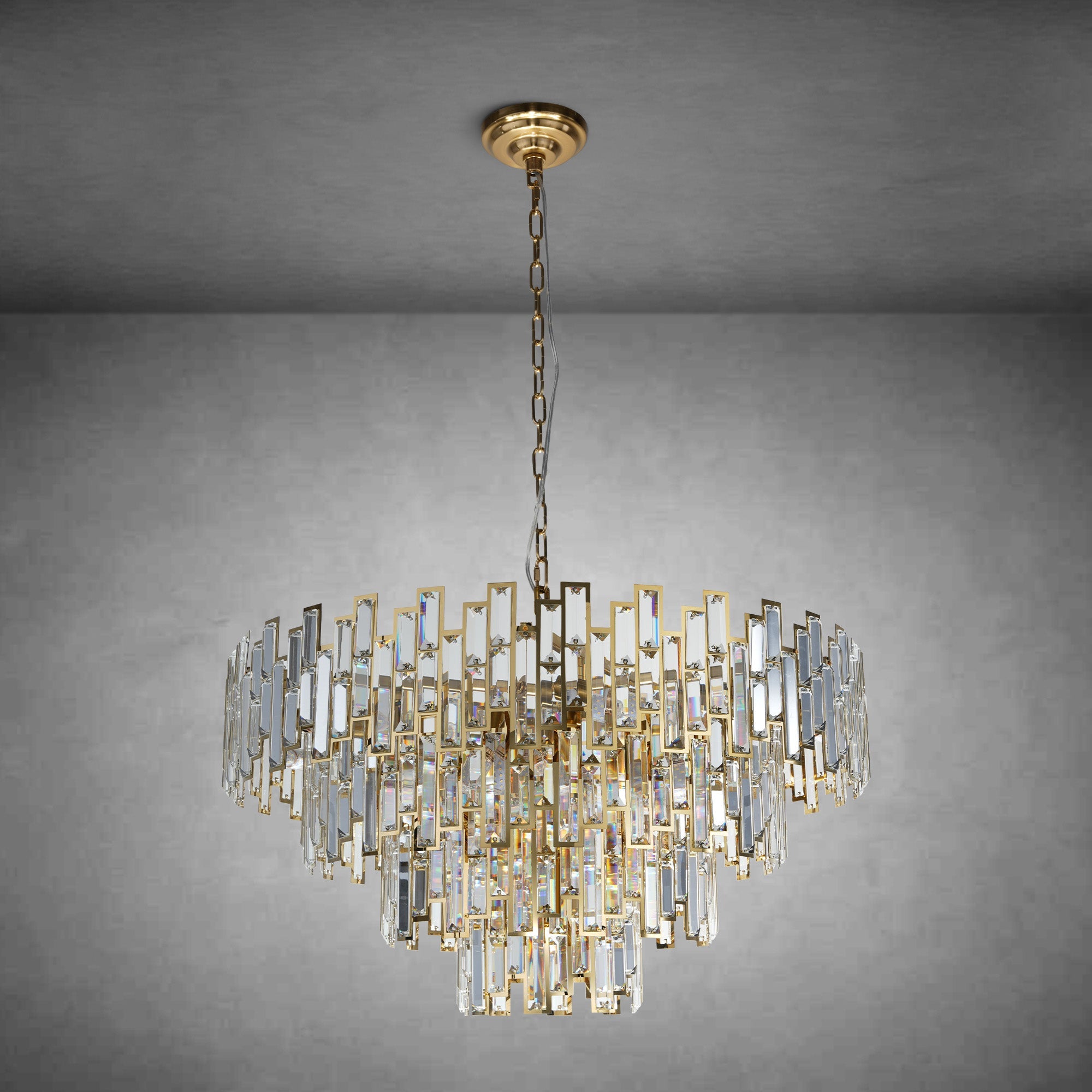 Modern Round K9 Crystal Chandelier