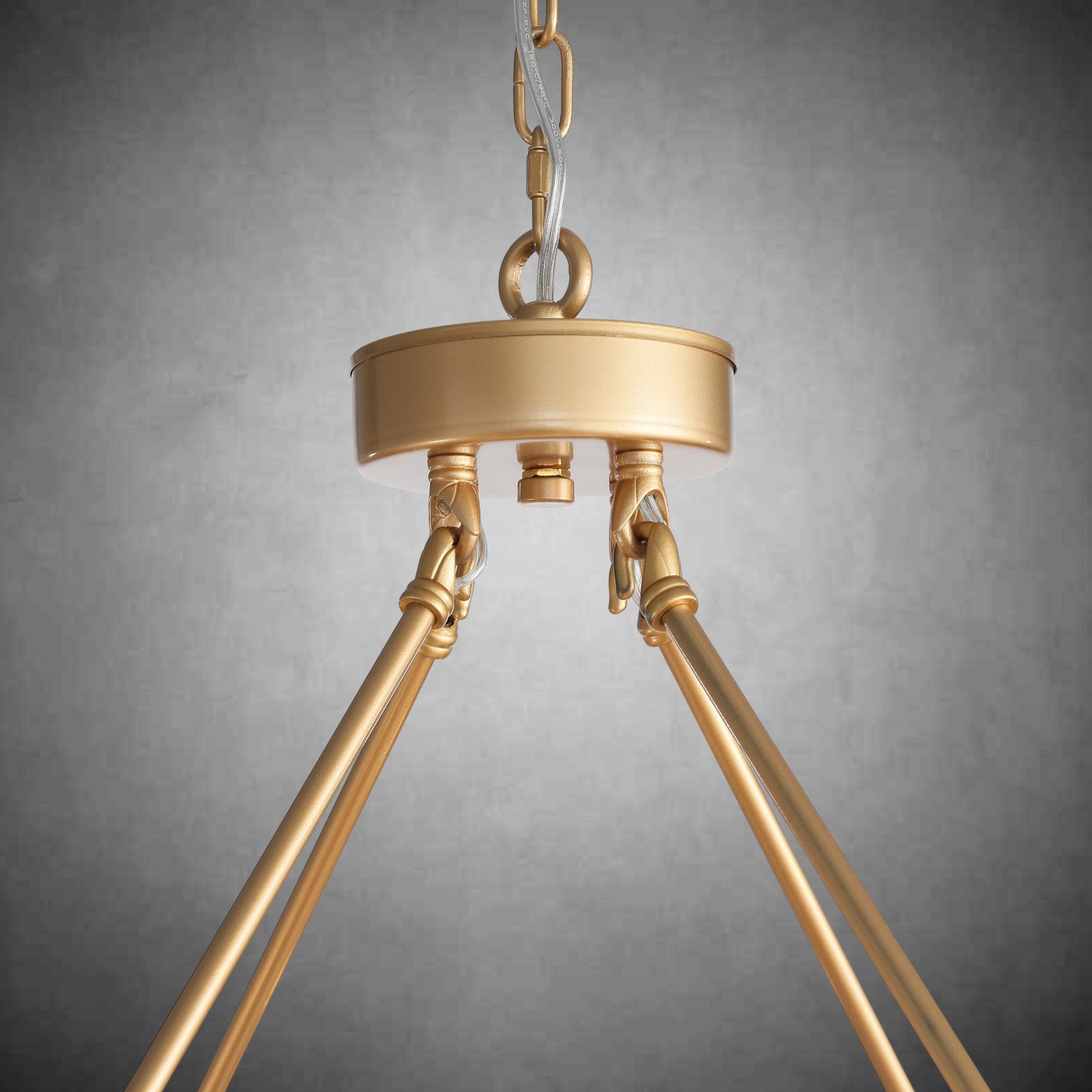 Wagon Wheel Chandelier with Glass Shades