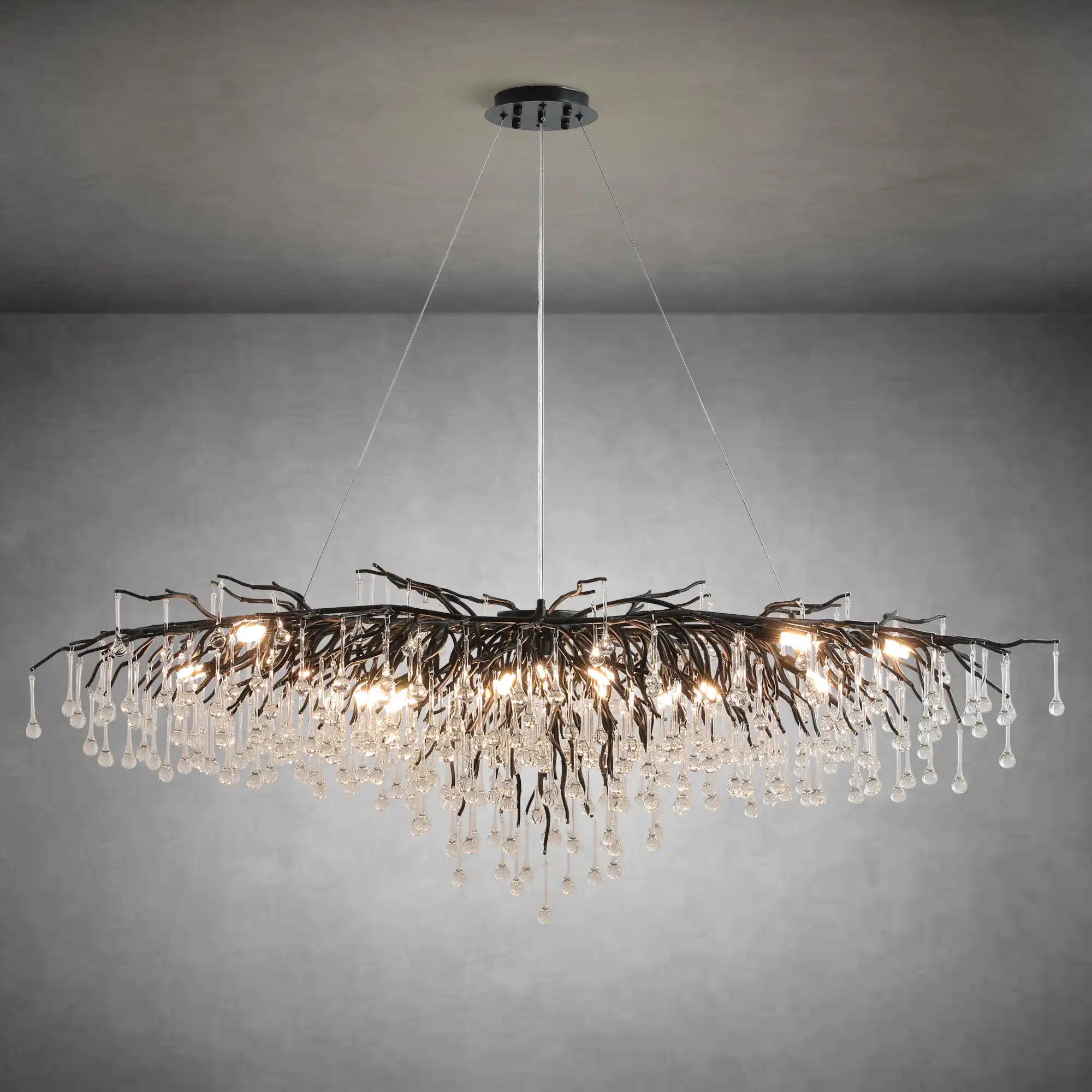 63" Modern Crystal Tree Branch Chandelier with 15 Lights