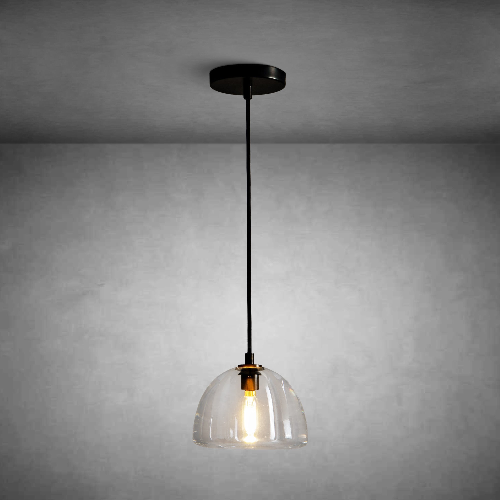 Hemispherical Crystal Pendant Light