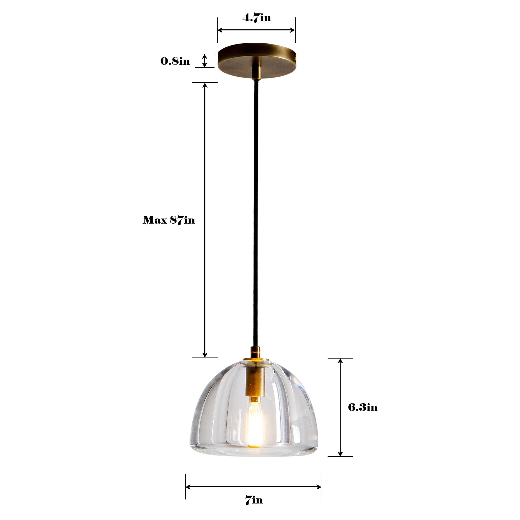 Hemispherical Crystal Pendant Light