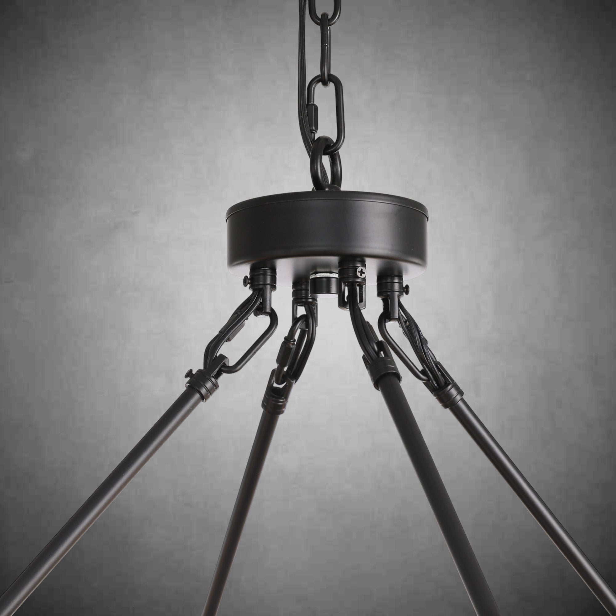 Two-Tier Wagon Wheel Chandelier with Glass Shades