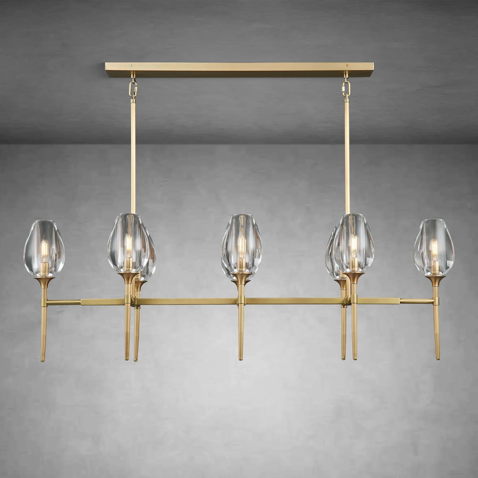 Modern Tulip Linear Chandelier for Dining Room and Bedroom