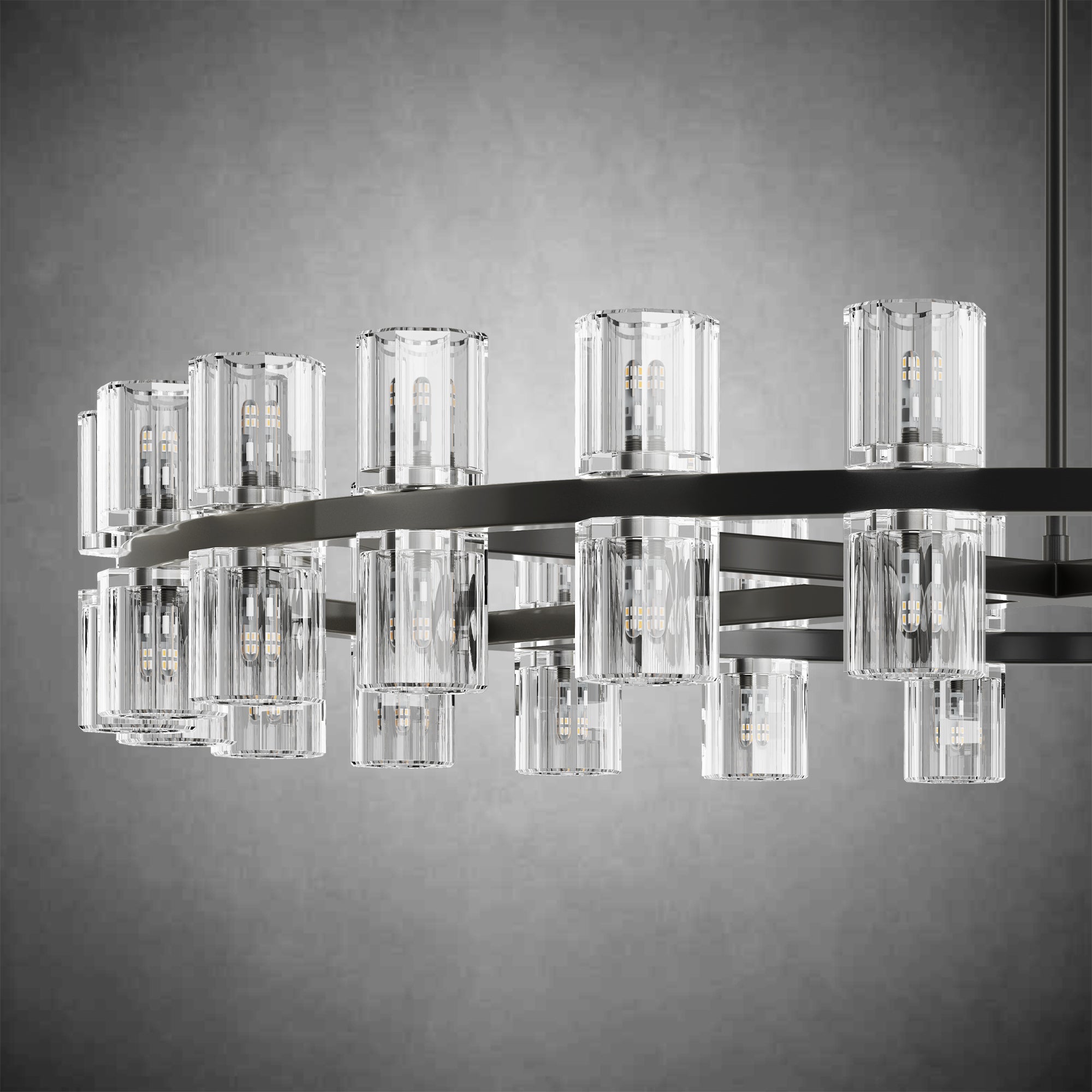 Elegant 48-inch Polished Brass Round Crystal Chandelier Luxury Lighting