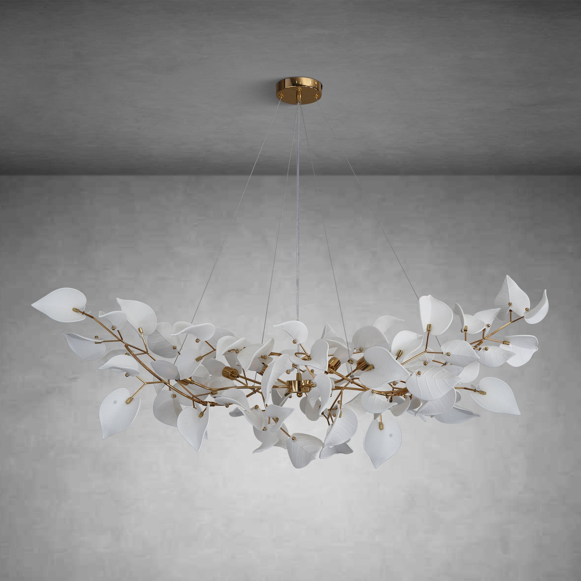 Ceramic Ginkgo Leaf Chandelier