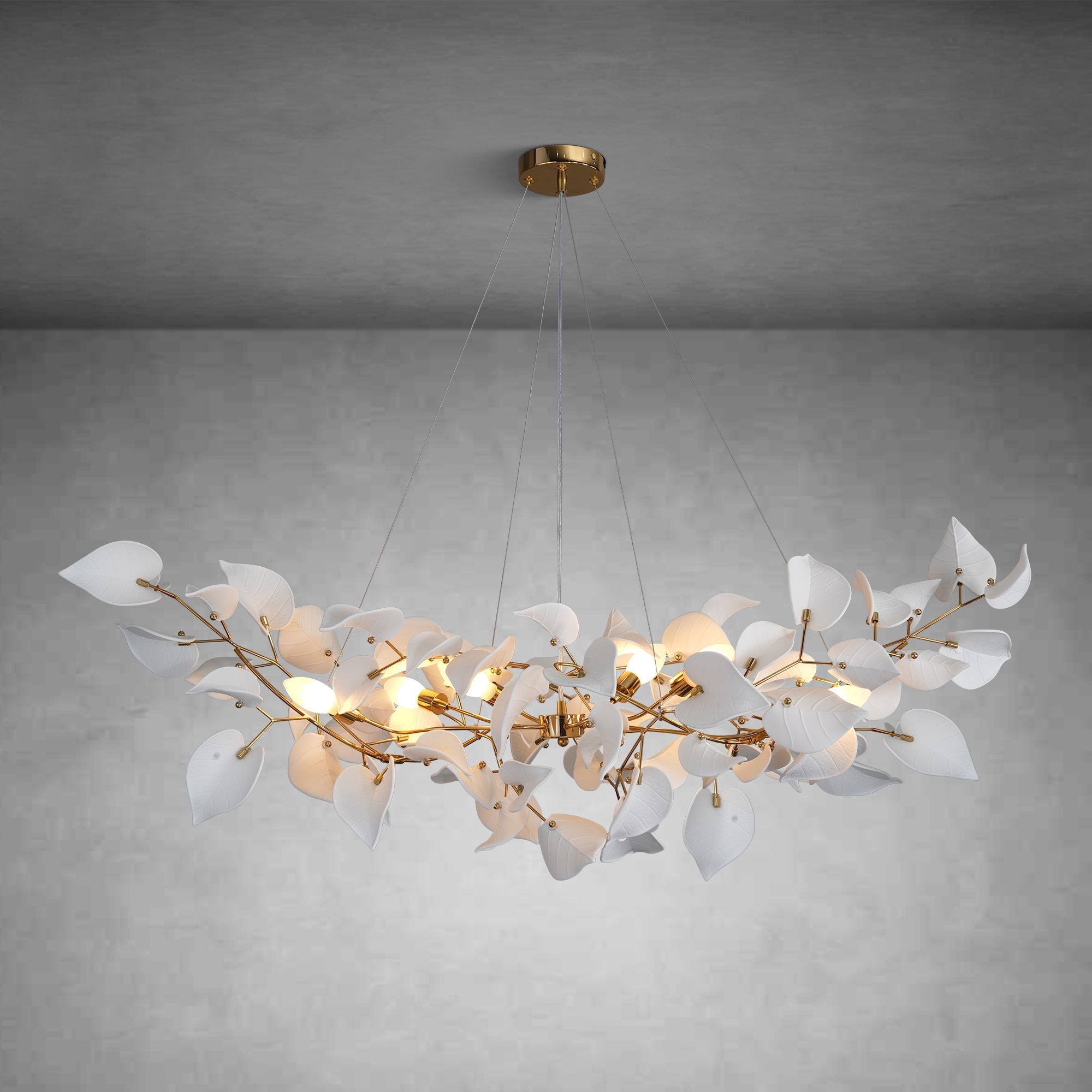 Ceramic Ginkgo Leaf Chandelier