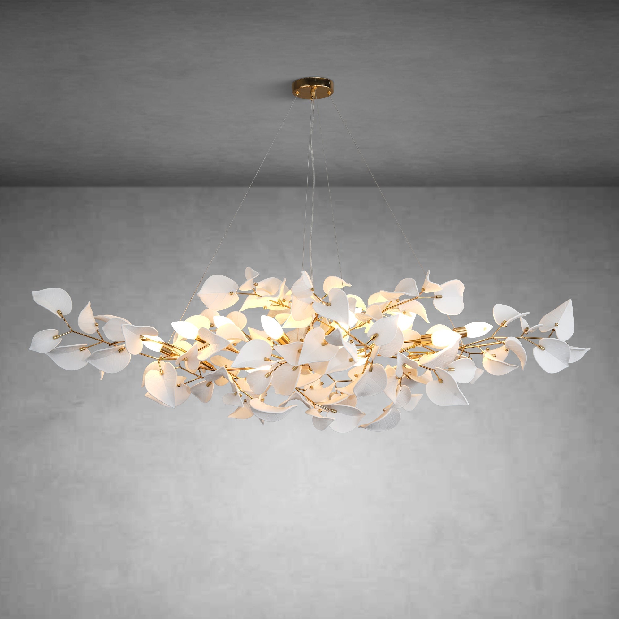 Ceramic Ginkgo Leaf Chandelier
