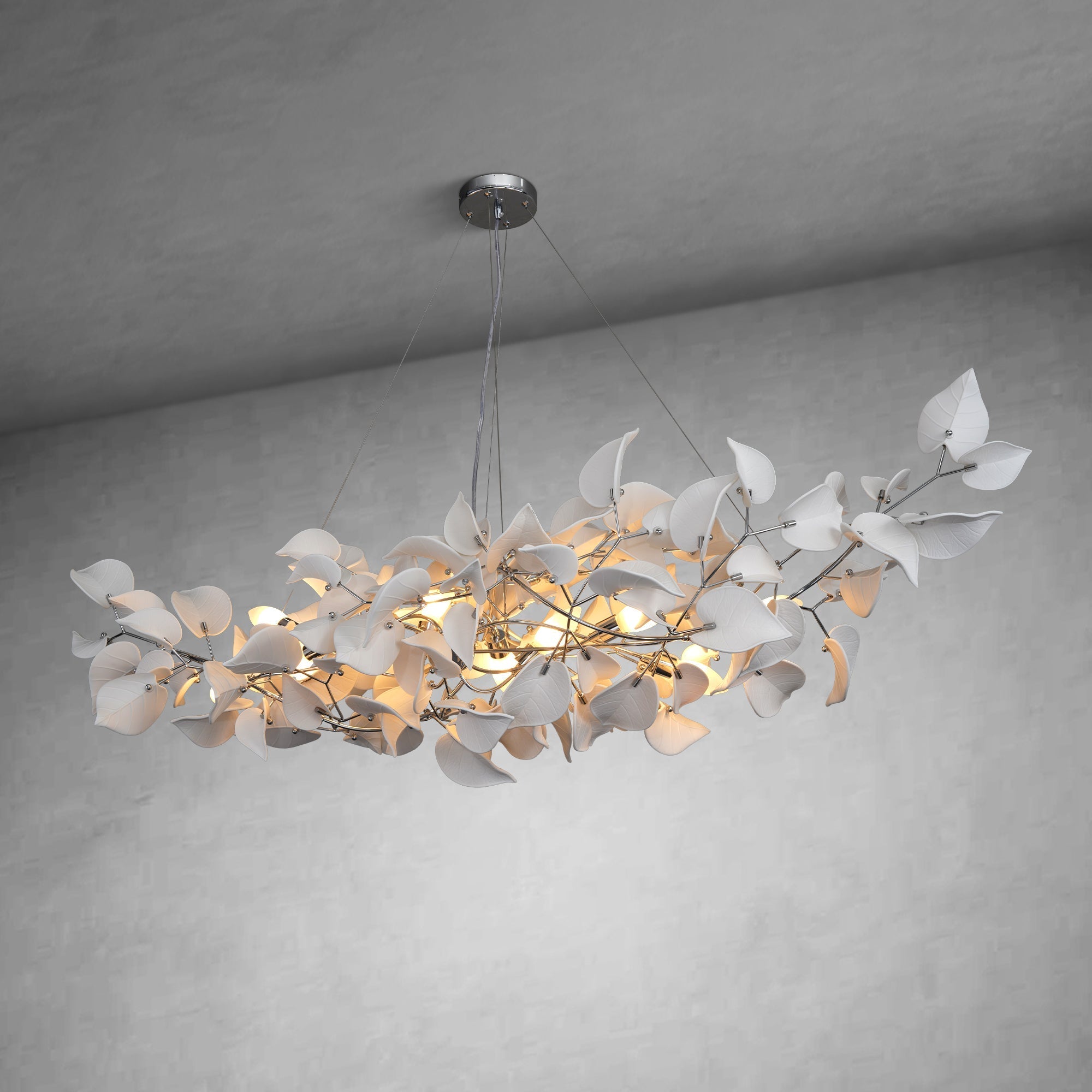 Ceramic Ginkgo Leaf Chandelier