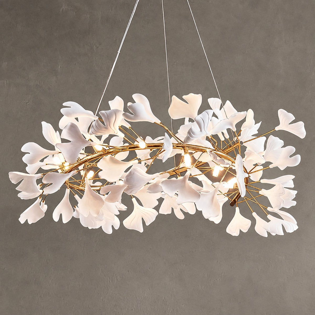 Ceramic Ginkgo Round ChandelierD