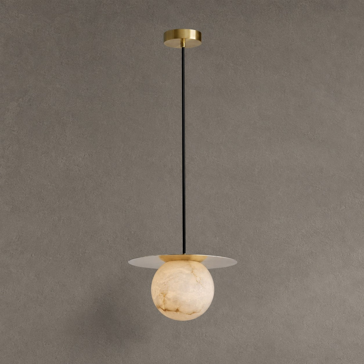 Harper Spanish Alabaster Bedside Pendant, Designer Pendant Lamp