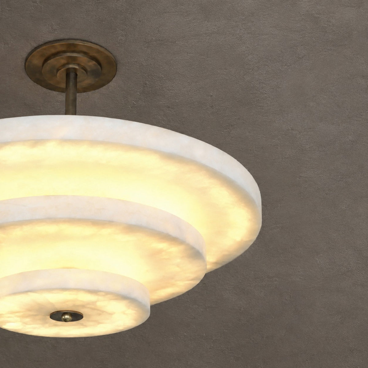 Alabaster Bronze & White LED Chandelier – Elegant 33‑Inch