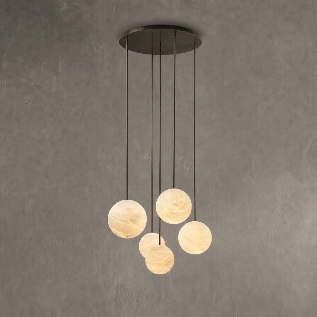 Alabaster Constellation Chandelier, Multi Pendant Light