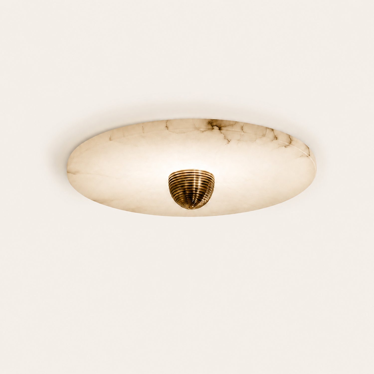 Alabaster Disc Flush Mount Wall Sconce
