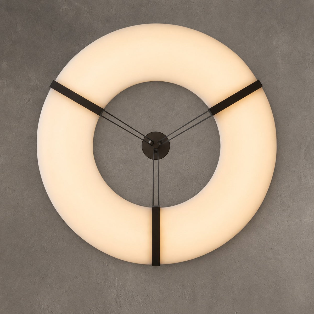Alabaster Halo Pendant Light – Black & White LED Chandelier
