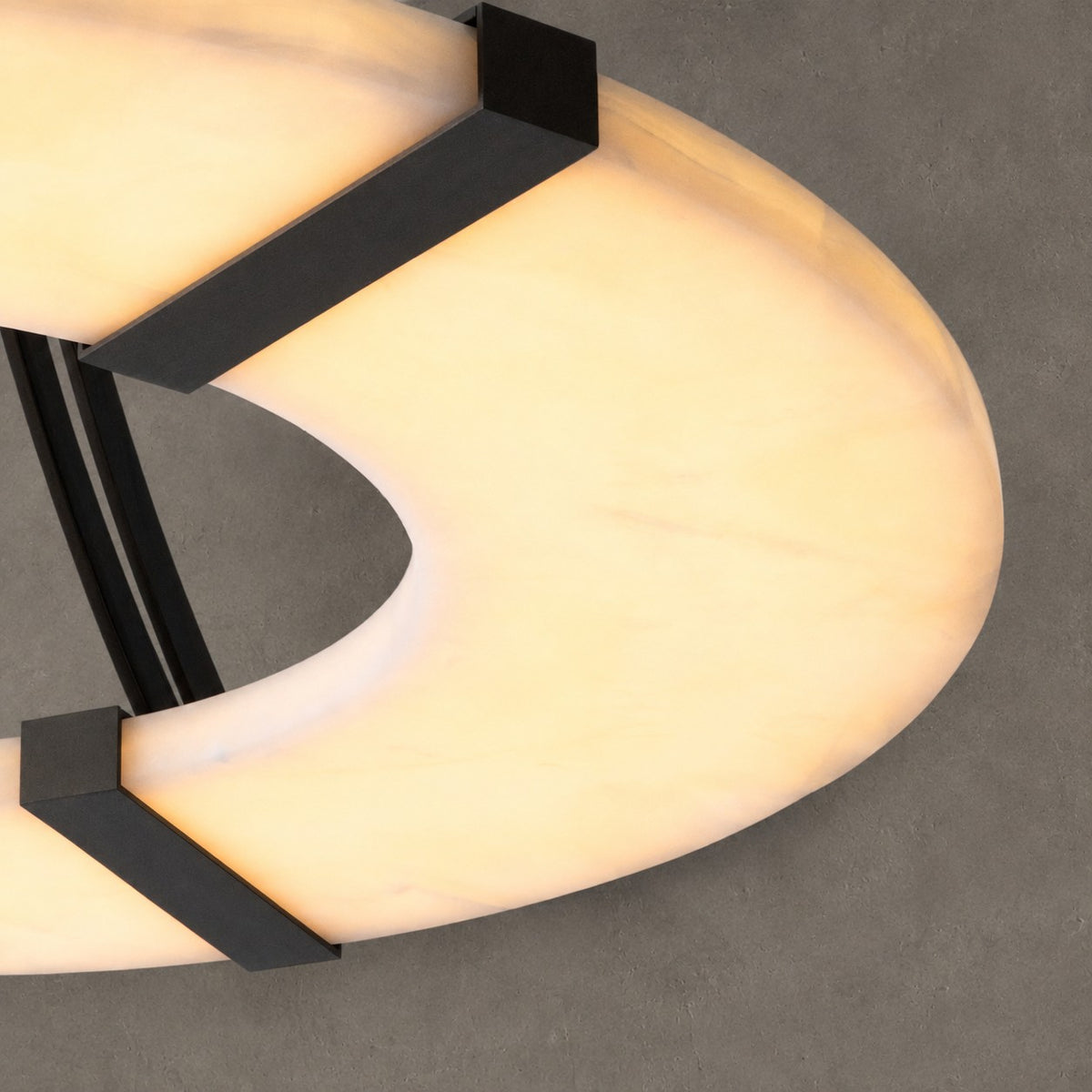 Alabaster Halo Pendant Light – Black & White LED Chandelier