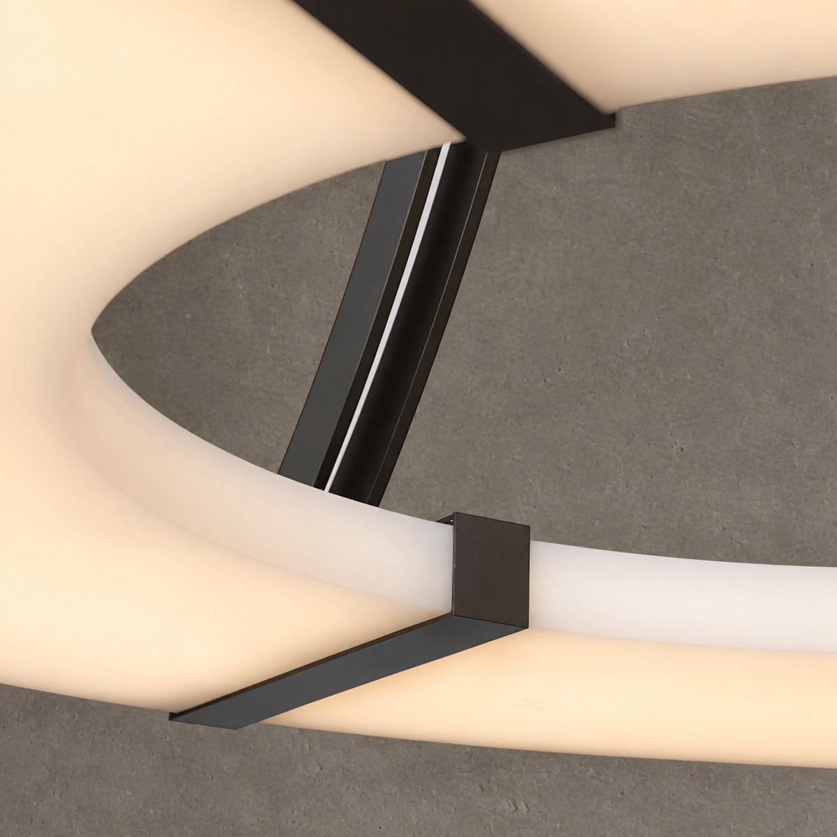 Alabaster Halo Pendant Light – Black & White LED Chandelier