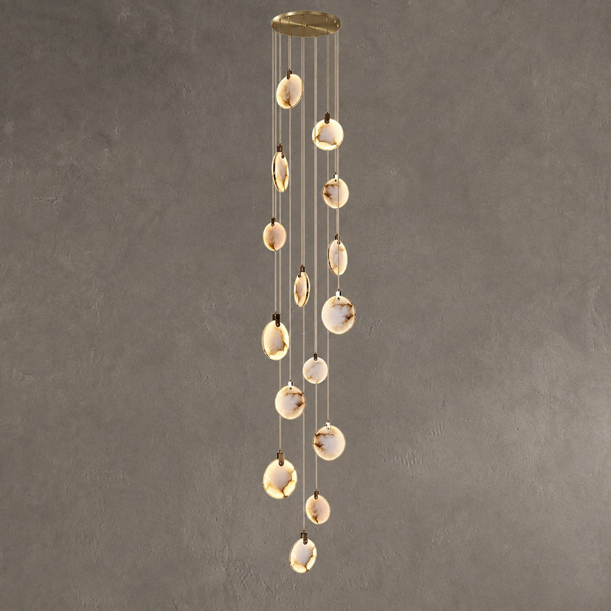 Alabaster Long Staircase Chandelier
