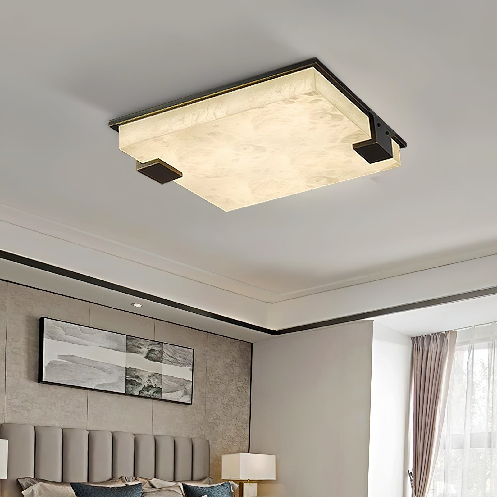 Alabaster Petal Flush Mount Ceiling Light - view 4