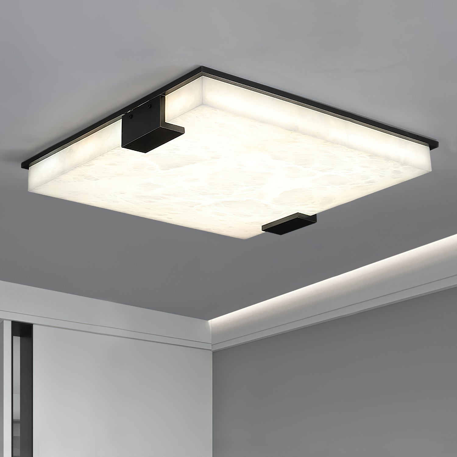 Alabaster Petal Flush Mount Ceiling Light - view 5