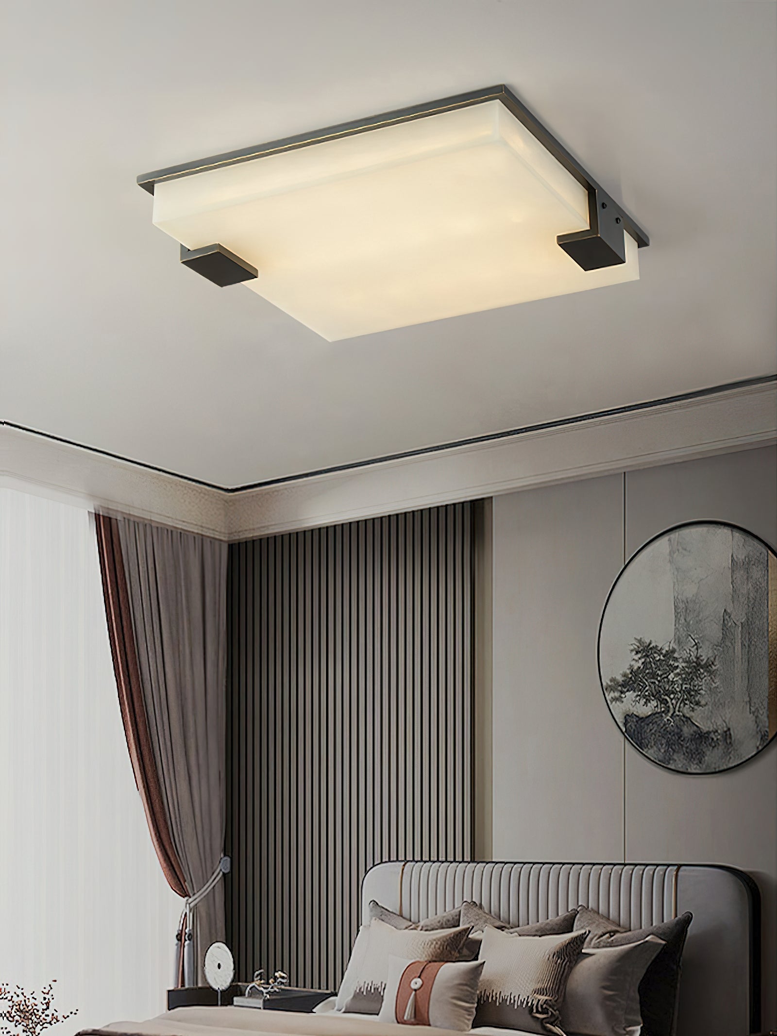 Alabaster Petal Flush Mount Ceiling Light - view 6