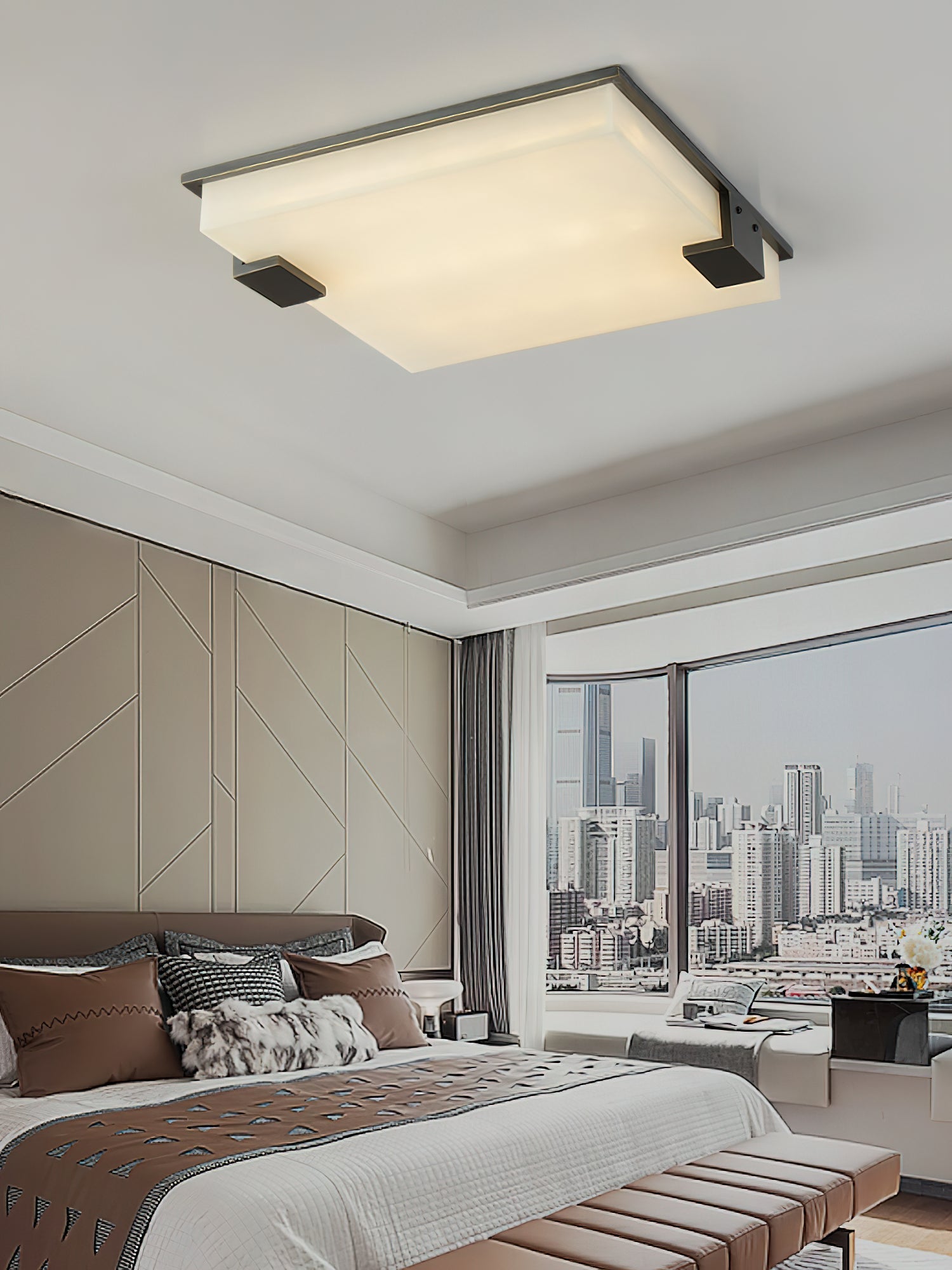 Alabaster Petal Flush Mount Ceiling Light - view 9
