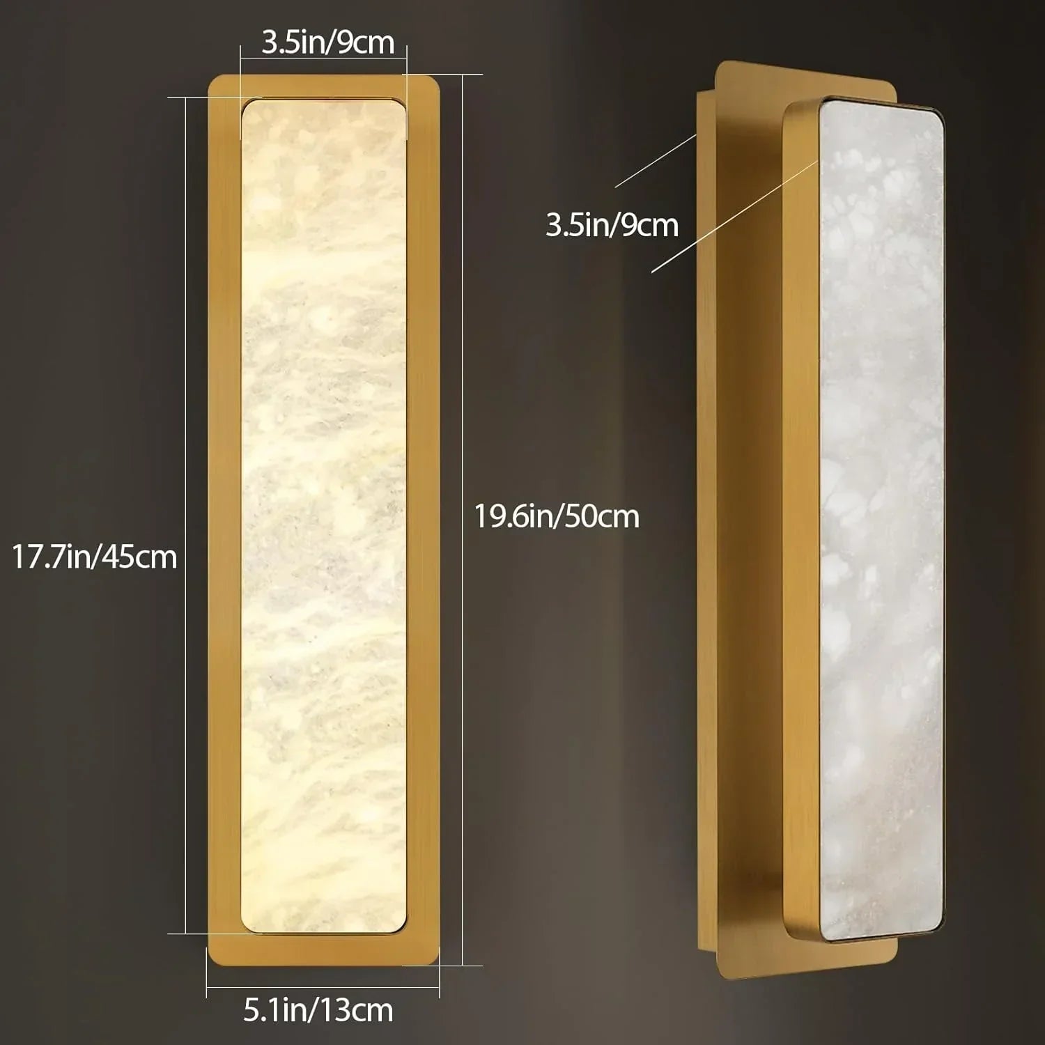 Alabaster Rectangle Wall Sconces 20"