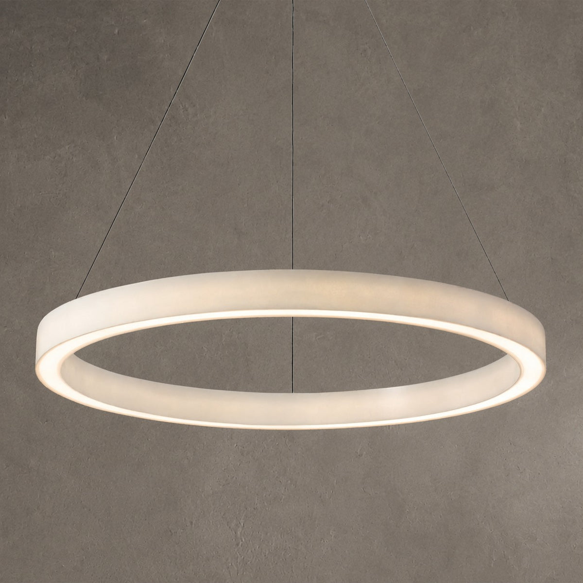 Alabaster StoneGlow Round Chandelier