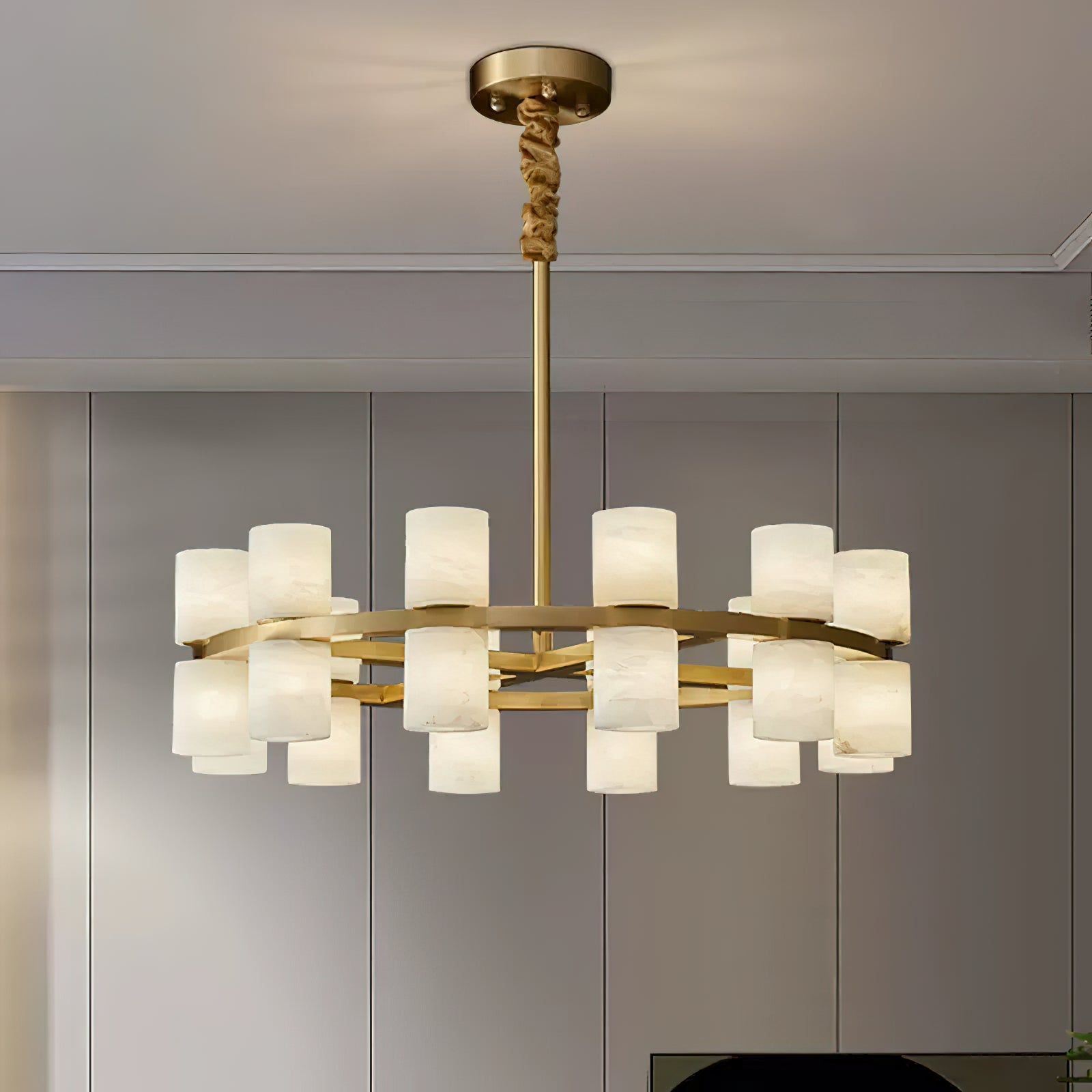 Alabaster Tiered Ring Chandelier - view 2