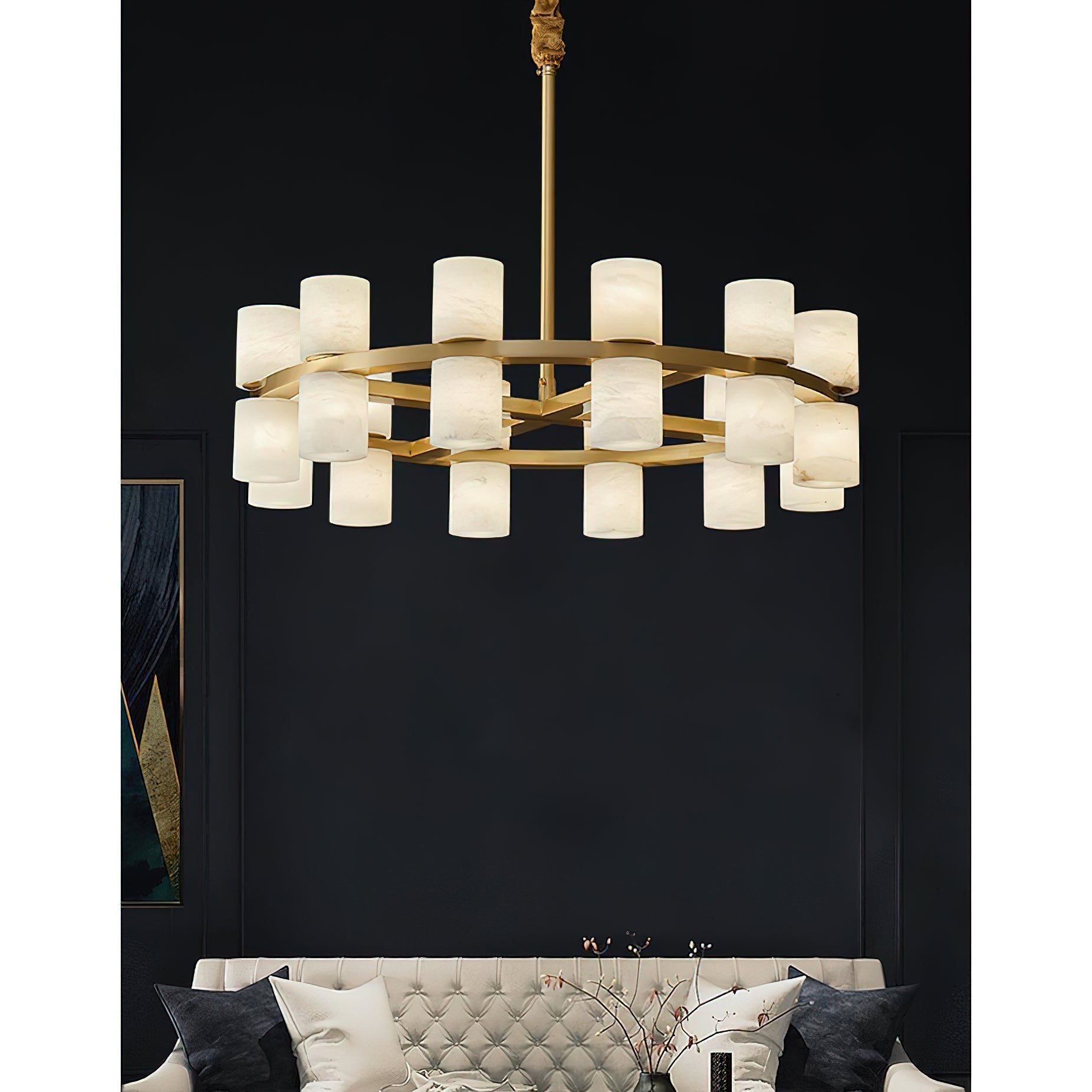 Alabaster Tiered Ring Chandelier - view 8