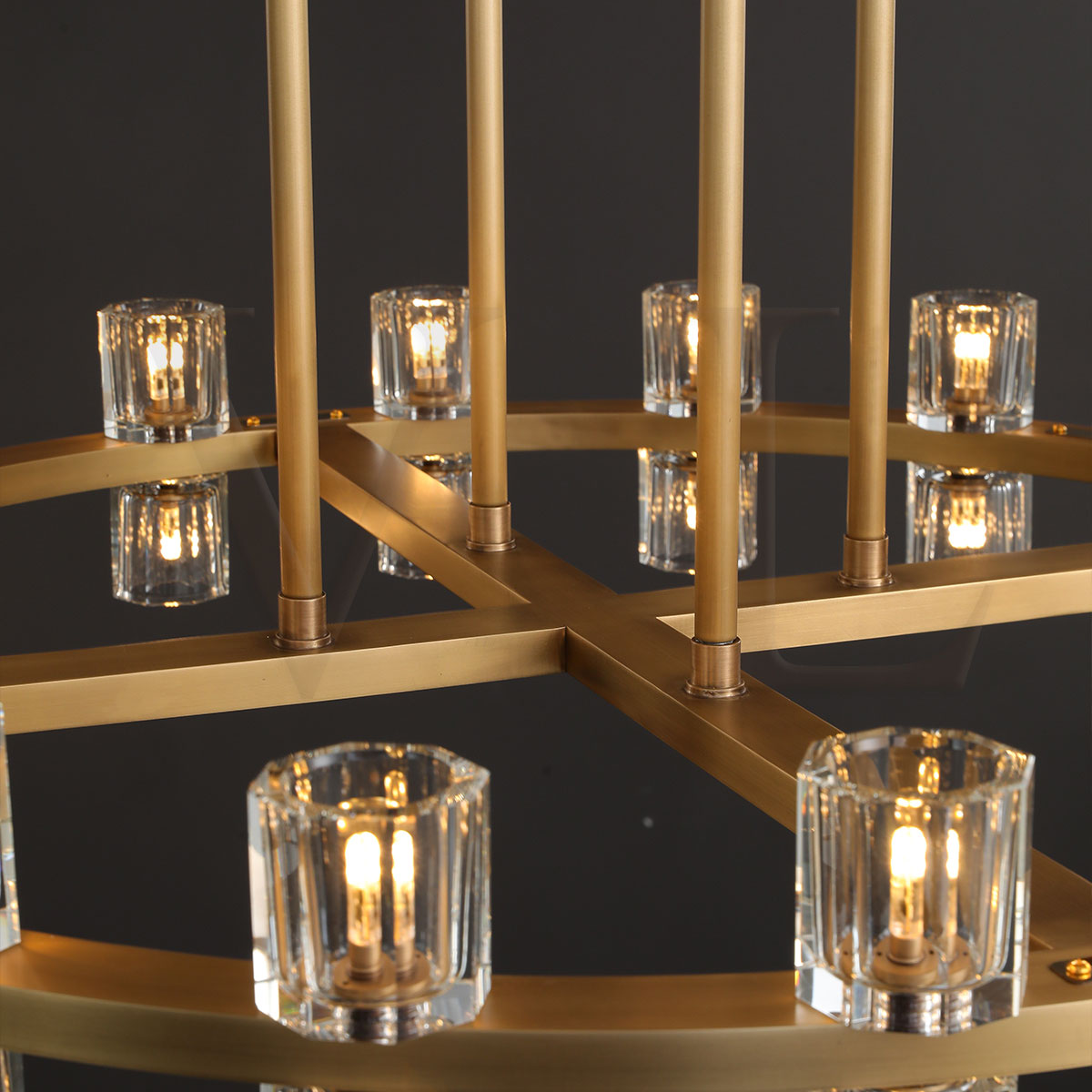 Avelon Crystal 2-Tier Round Chandelier 60"