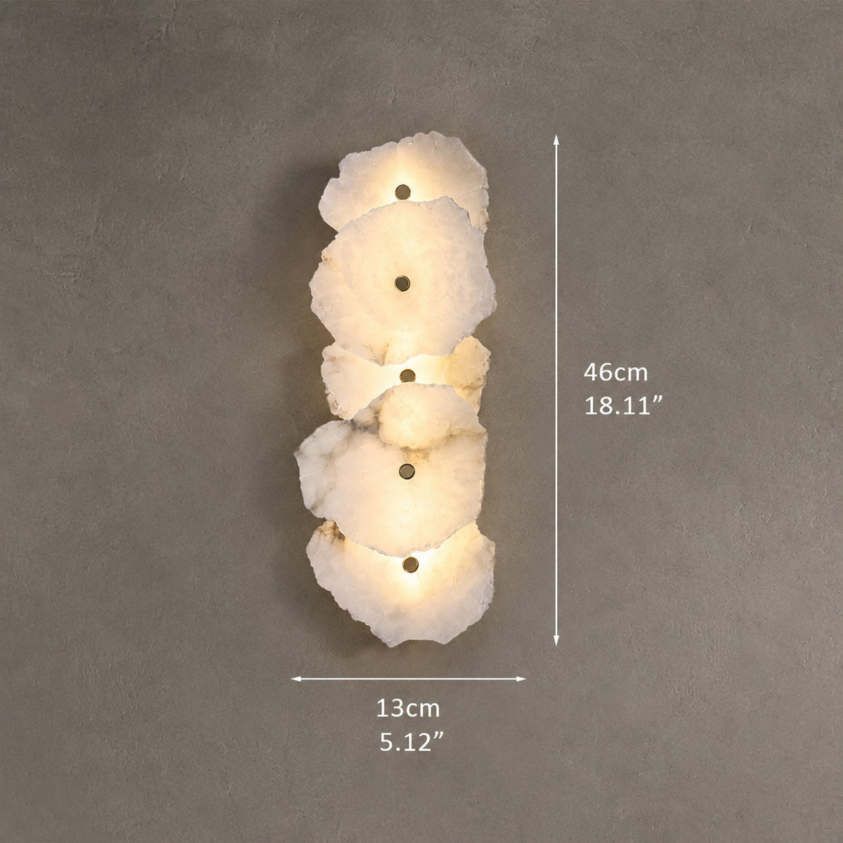 Art Decor Multiple Irregularity Shape LED Brass wall sconces White Alabaster Shade